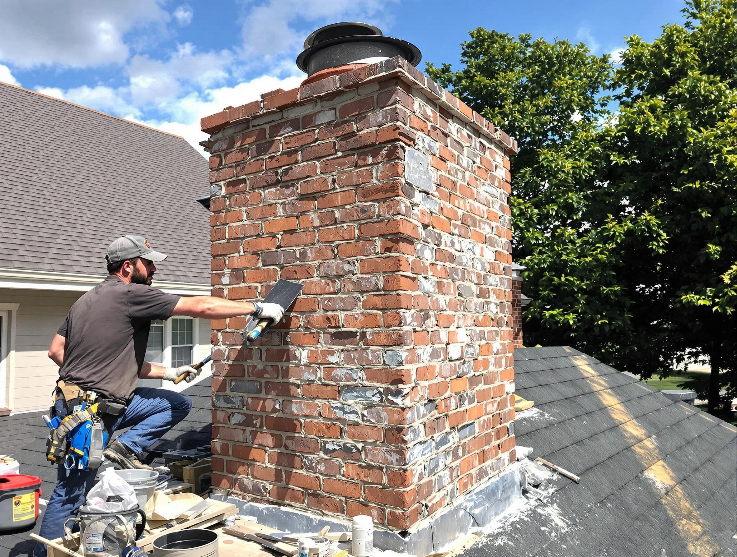 Completed chimney rebuild by East Brunswick Chimney Sweep in East Brunswick, NJ