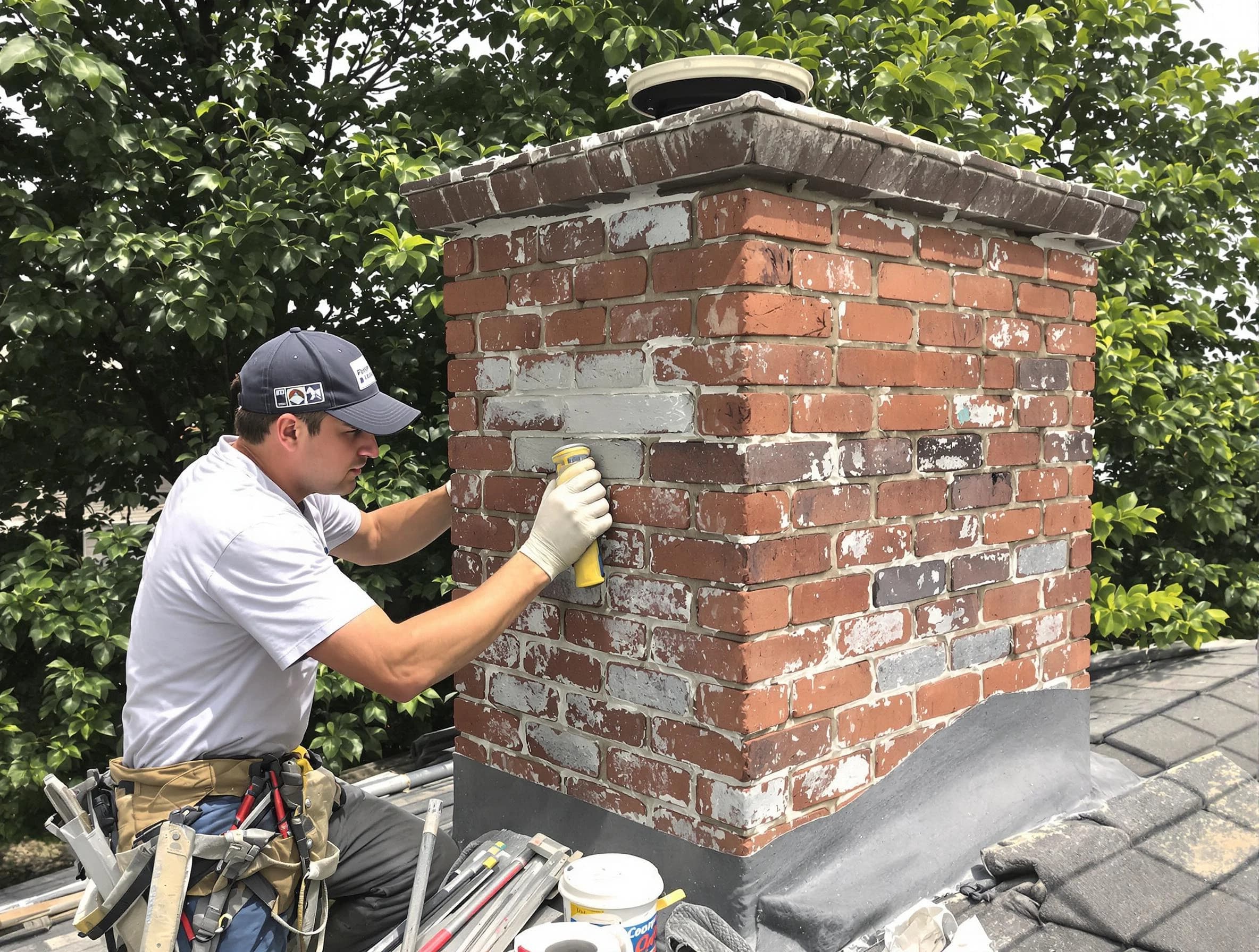 East Brunswick Chimney Sweep restoring an aging chimney in East Brunswick, NJ