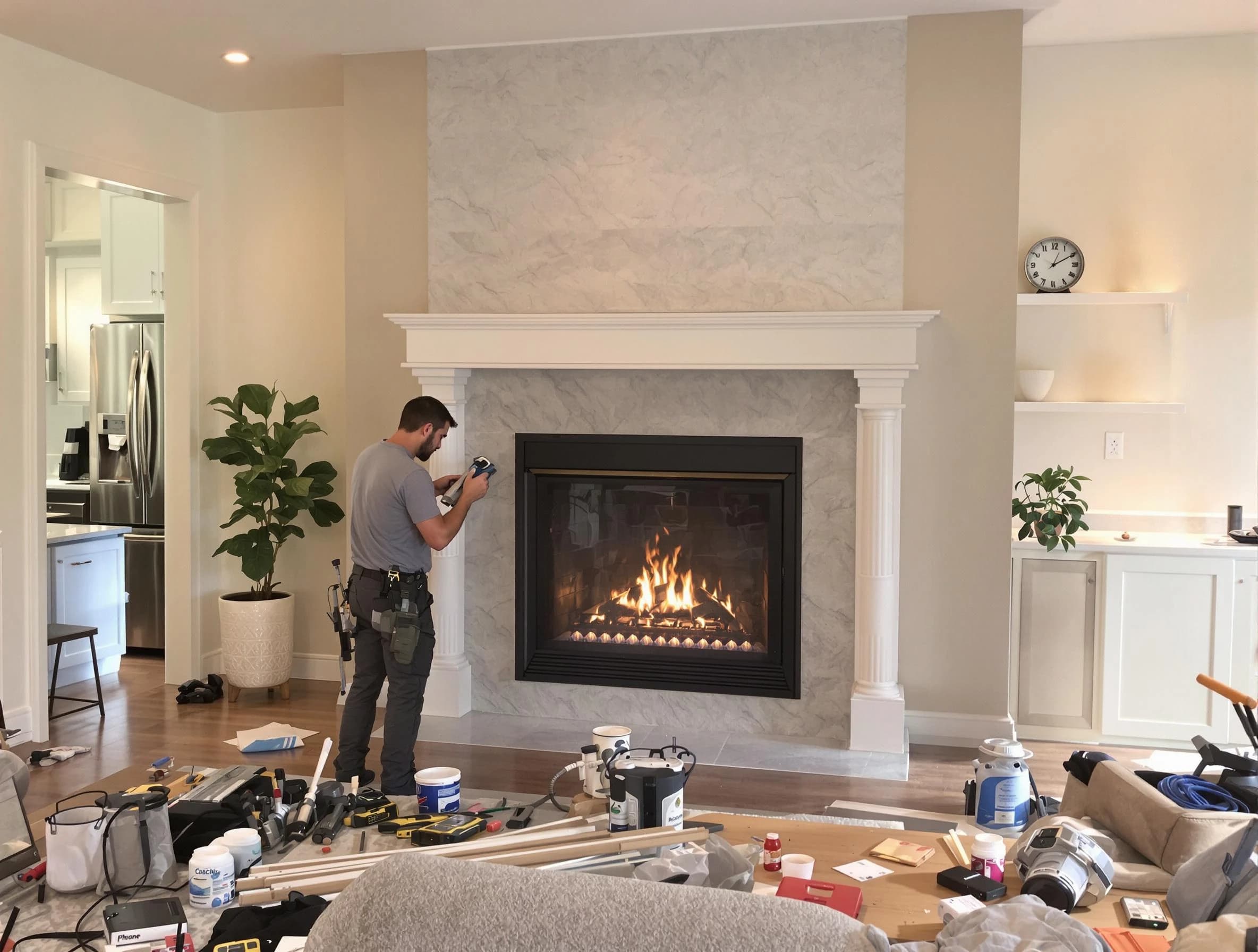 Newly installed fireplace by East Brunswick Chimney Sweep in East Brunswick, NJ