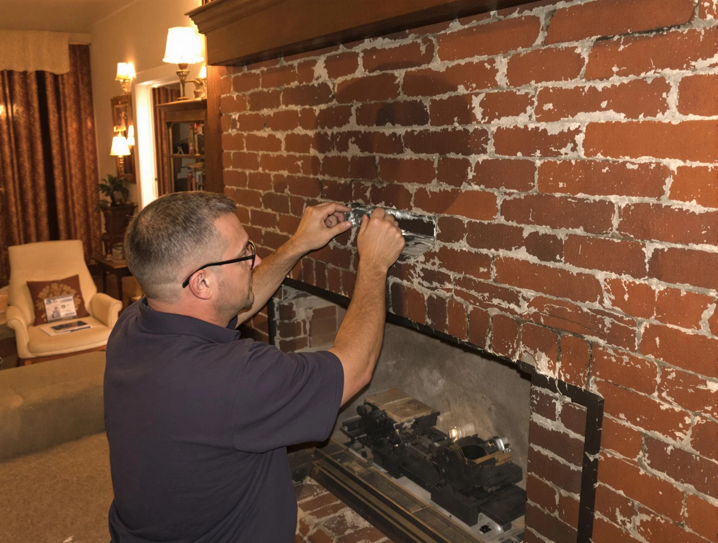 East Brunswick Chimney Sweep expert fixing a fireplace in East Brunswick, NJ